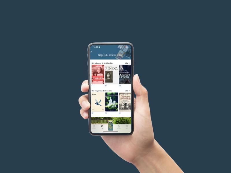 Billede af telefon med inspiration til bøger, du altid kan låne